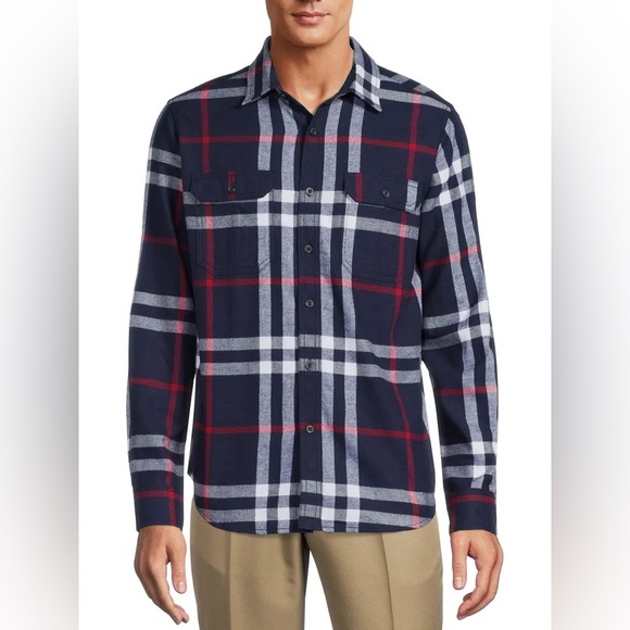 George Other - George Men's Long Sleeve Super Soft Flannel Shirt.